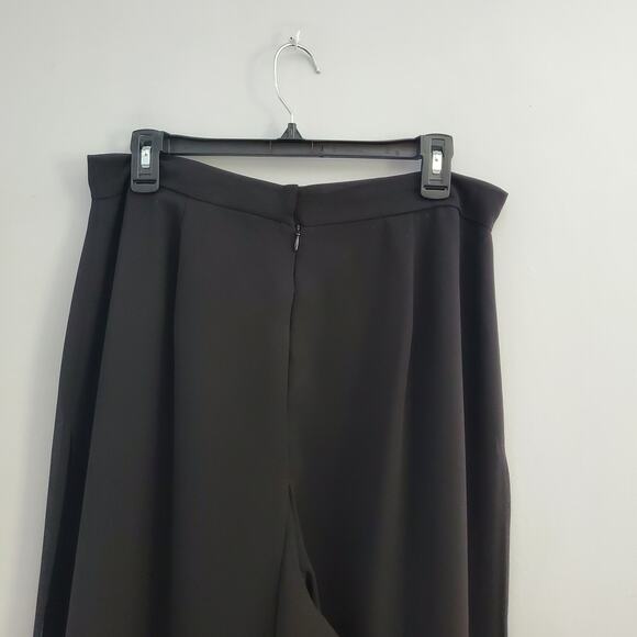 J.S. Edward Black Lightweight Sheer Panel Wide Leg Pants Size 14 - Picture 4 of 10